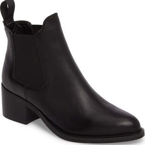 Black Chelsea boot leather